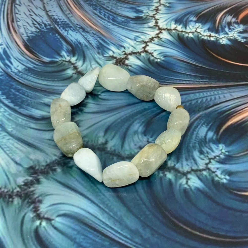 Agate Crystal Gemstone Stretch Bracelet - Picture 3 of 9